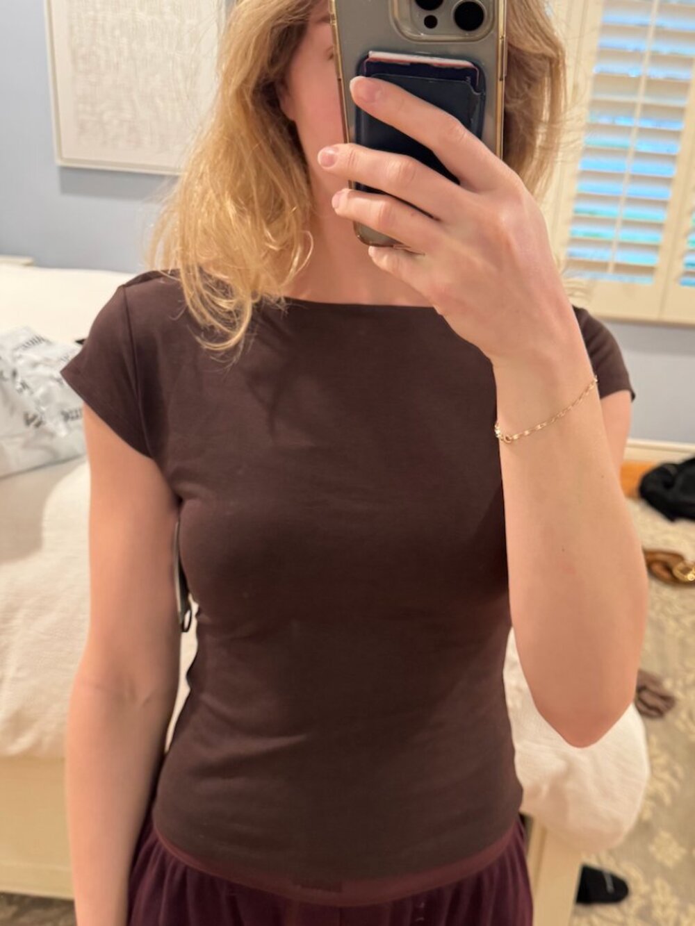 NWT Abercrombie Bra-Free Short-Sleeve Cowl-Back Top